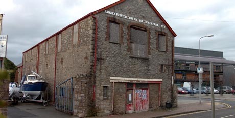 The former printworks at Doc Ffictoria, Caernarfon, before renovation