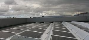 Photovoltaic panels on a flat roof